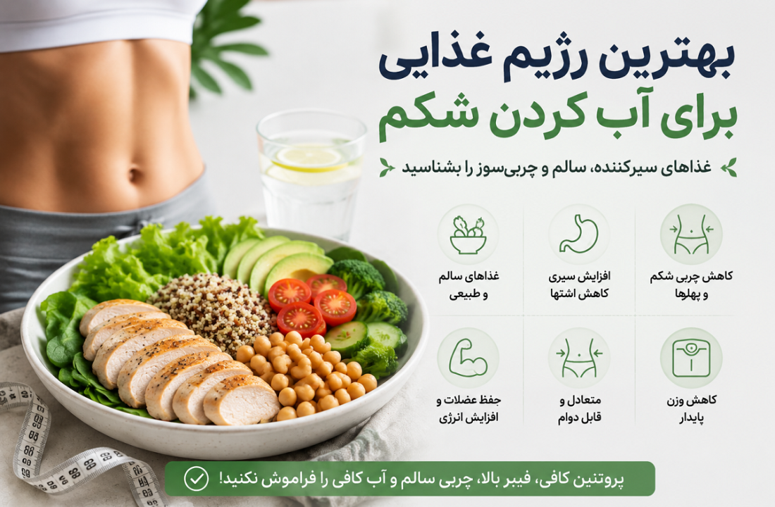 بهترین رژیم برای آب کردن شکم؛ برنامه غذایی مؤثر برای کاهش چربی شکمی