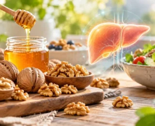 گردو و عسل برای کبد چرب؛ ترکیب مفید یا پرکالری؟ بررسی فواید و مقدار مصرف